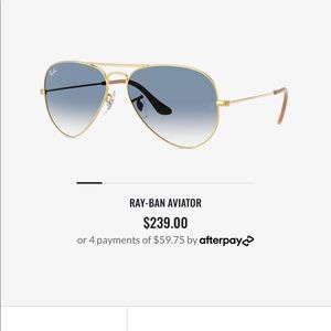 Ray-Ban blue gradient aviator sunglasses on gold frame - standard 58 14